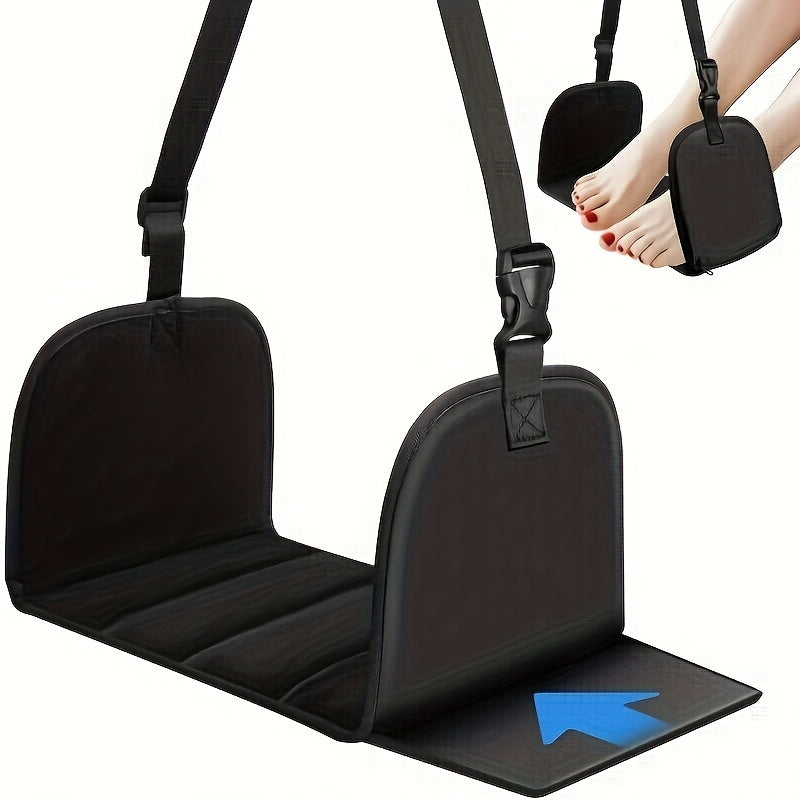 ✈️ Elevate Your Flight Comfort | Ergonomic Memory Foam Airplane Footrest, Portable Hanging Foot Hammock with Adjustable Strap for Flights & Office ✨