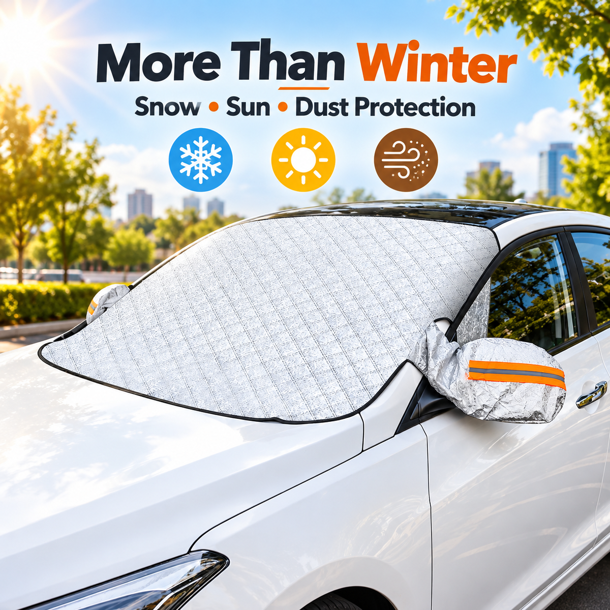 All-Season Windshield Snow Cover – Magnetic Frost & Ice Protector