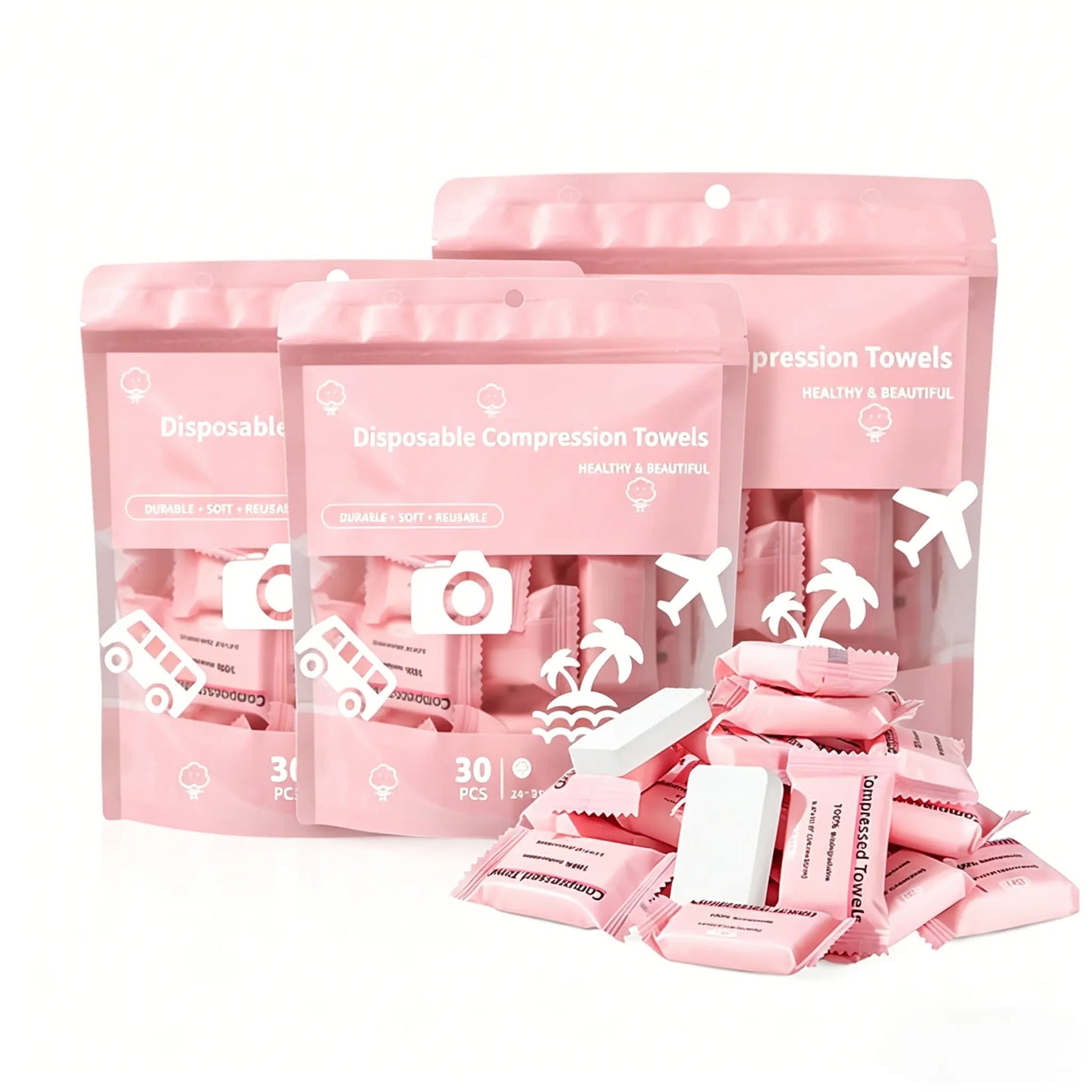 ๐งป Compressed Towel Tablets โ 30-Pack Portable Travel Towels โ๏ธ