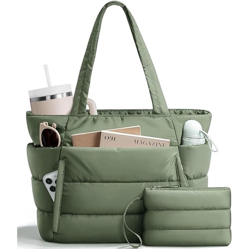 🌸 Floral Puffy Tote Bag for Women