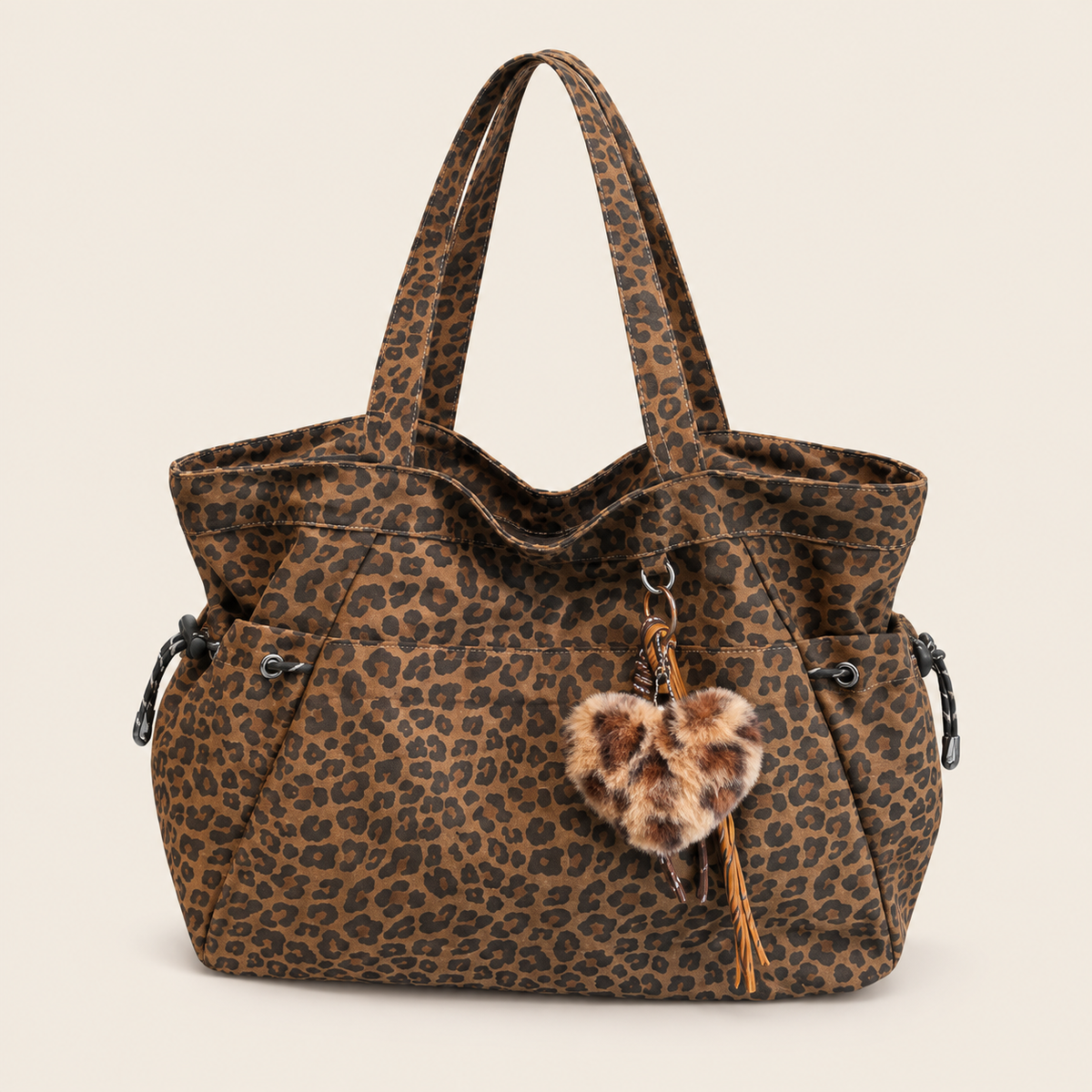 Leopard Print Shoulder Bag – Spacious Everyday Crossbody Tote