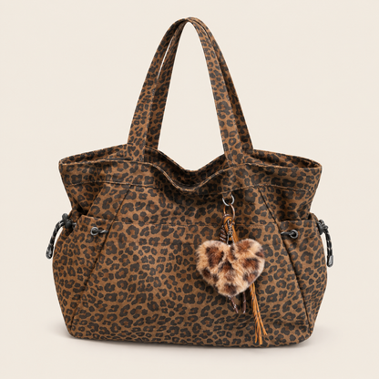 Leopard Print Shoulder Bag – Spacious Everyday Crossbody Tote