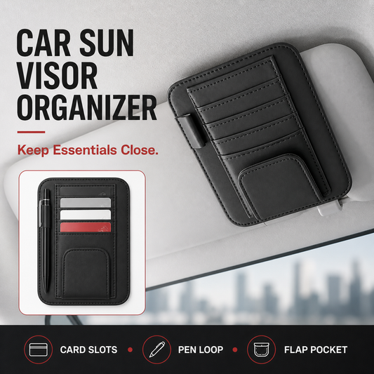 Multi-Pocket Car Visor Organizer