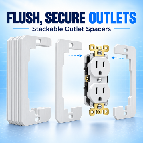 Metal Outlet Spacers – Flush Fit Wall Plate Leveling Plates