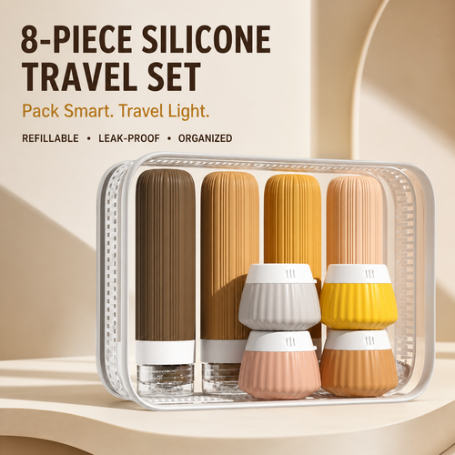4/8-Piece Silicone Travel Bottle Set
