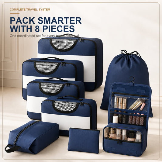 🎒Daily Decluttering | Portable 8-Piece Multifunctional Foldable Storage Bag and Travel Organizer Set ✨