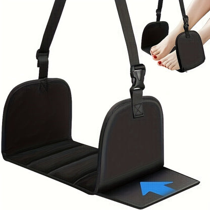 ✈️ Elevate Your Flight Comfort | Ergonomic Memory Foam Airplane Footrest, Portable Hanging Foot Hammock with Adjustable Strap for Flights & Office ✨