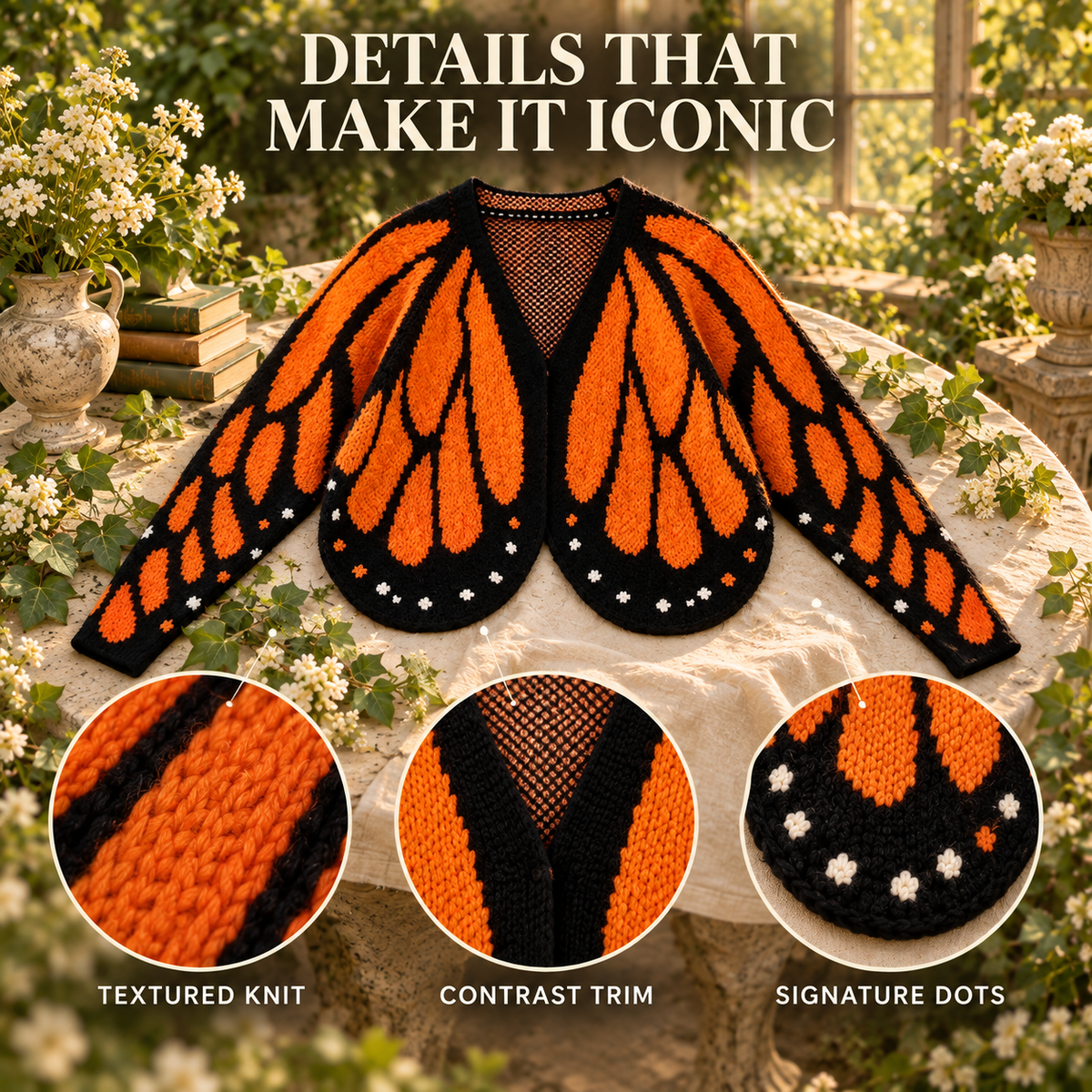 Women's Butterfly Wing Knit Cardigan – Elegant Batwing Sleeve Design