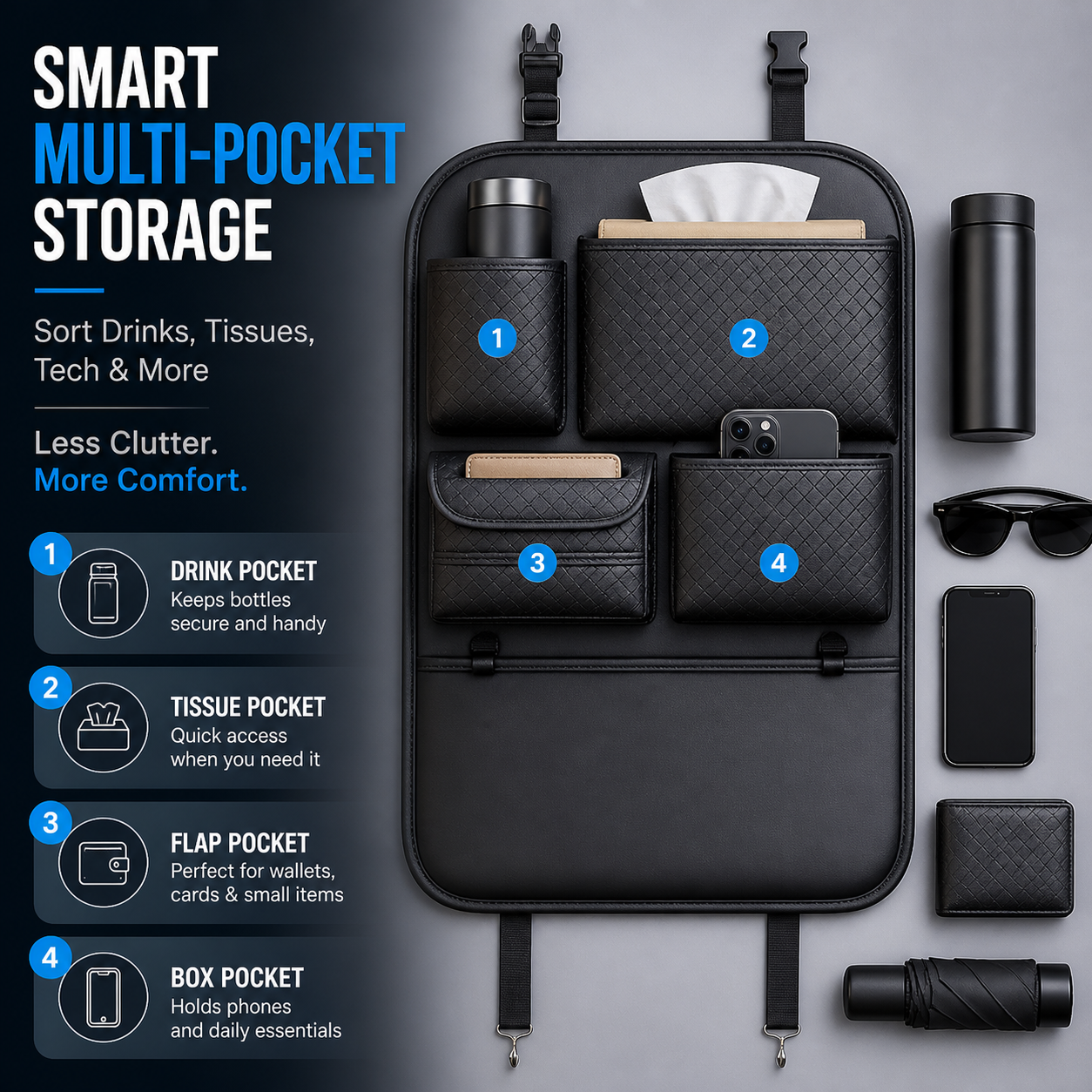 Multi-Pocket Car Backseat Organizer