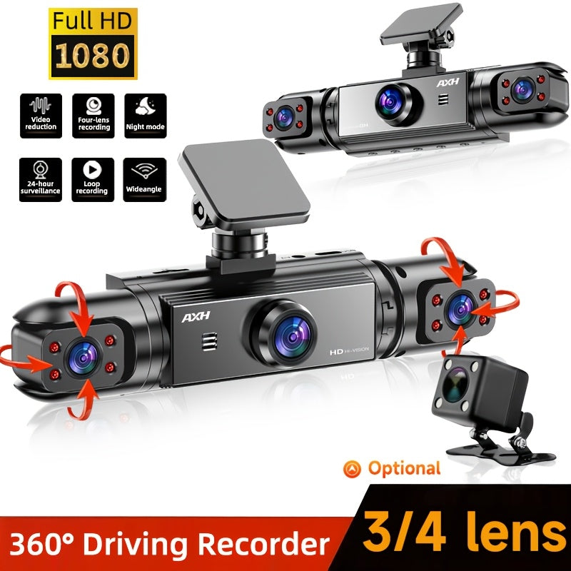 🚔 360° Court-Admissible Proof: The 3/4-Lens Panoramic Dash Cam That Eliminates Every Blind Spot! 🛡️👁️