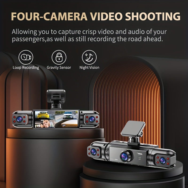 🚔 360° Court-Admissible Proof: The 3/4-Lens Panoramic Dash Cam That Eliminates Every Blind Spot! 🛡️👁️