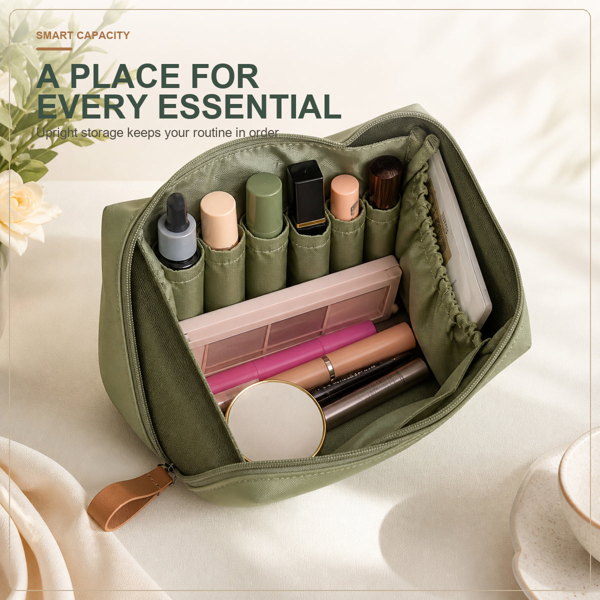 Wide-Open Travel Makeup Bag