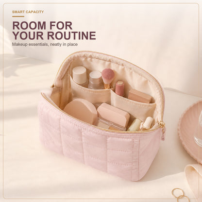 Quilted Travel Makeup Bag