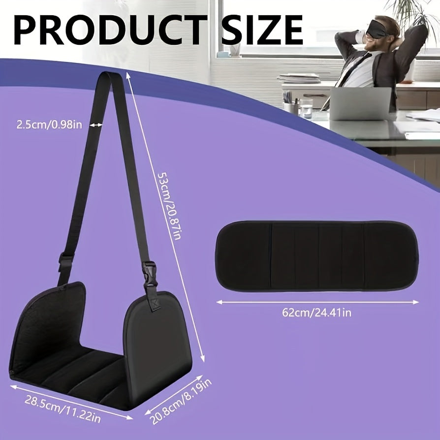 ✈️ Elevate Your Flight Comfort | Ergonomic Memory Foam Airplane Footrest, Portable Hanging Foot Hammock with Adjustable Strap for Flights & Office ✨