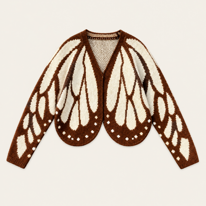 Women's Butterfly Wing Knit Cardigan – Elegant Batwing Sleeve Design