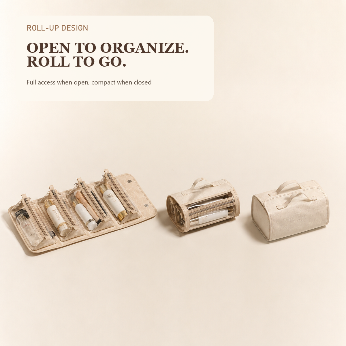 Roll-Up Travel Makeup Organizer
