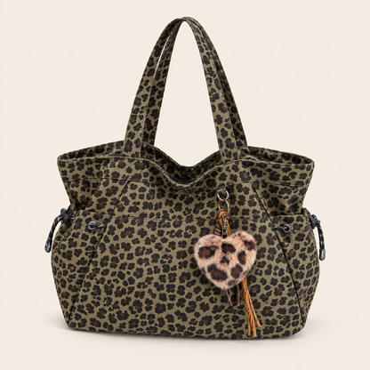 Leopard Print Shoulder Bag – Spacious Everyday Crossbody Tote