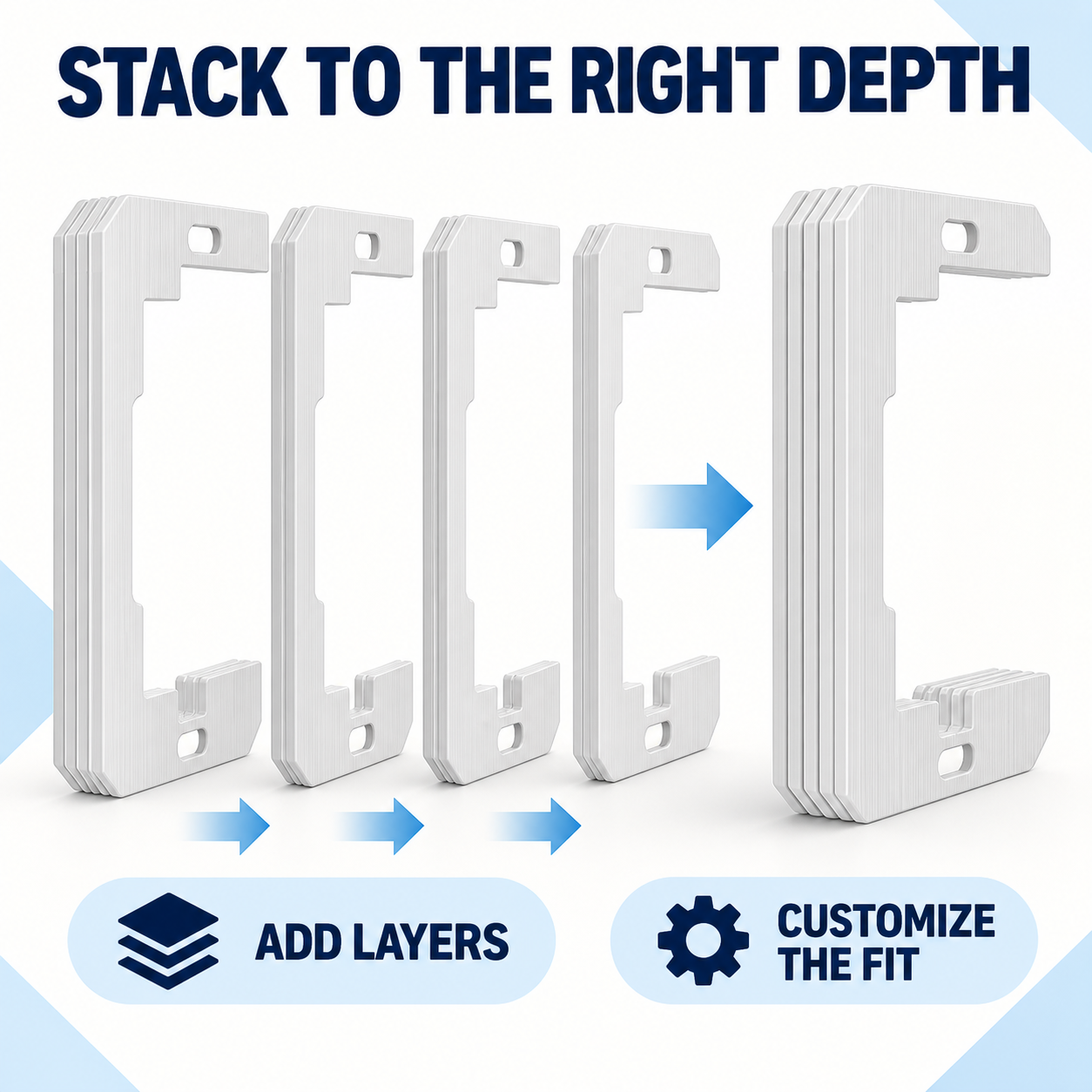 Metal Outlet Spacers – Flush Fit Wall Plate Leveling Plates