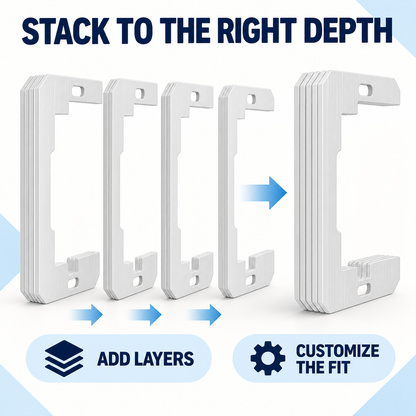 Metal Outlet Spacers – Flush Fit Wall Plate Leveling Plates