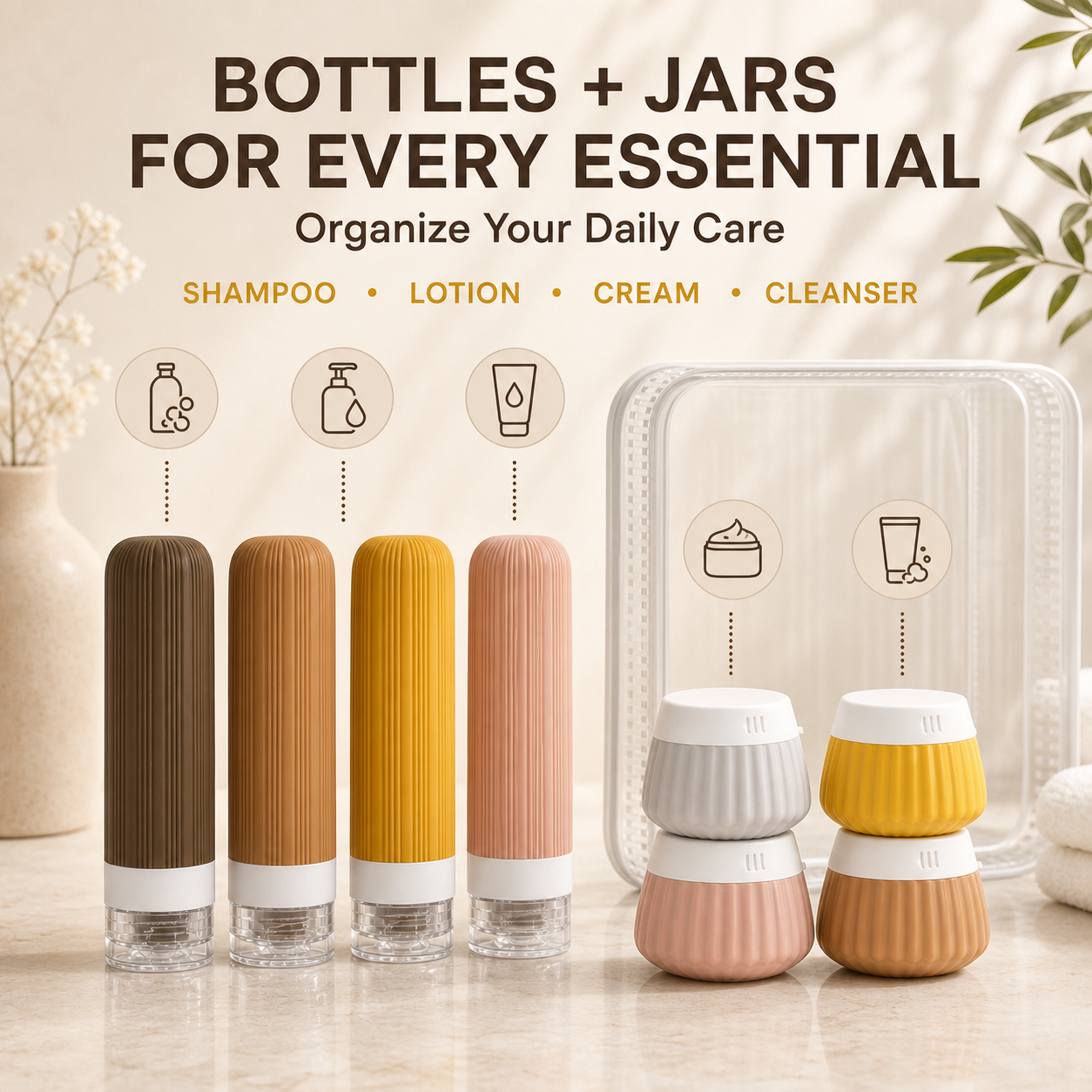 4/8-Piece Silicone Travel Bottle Set