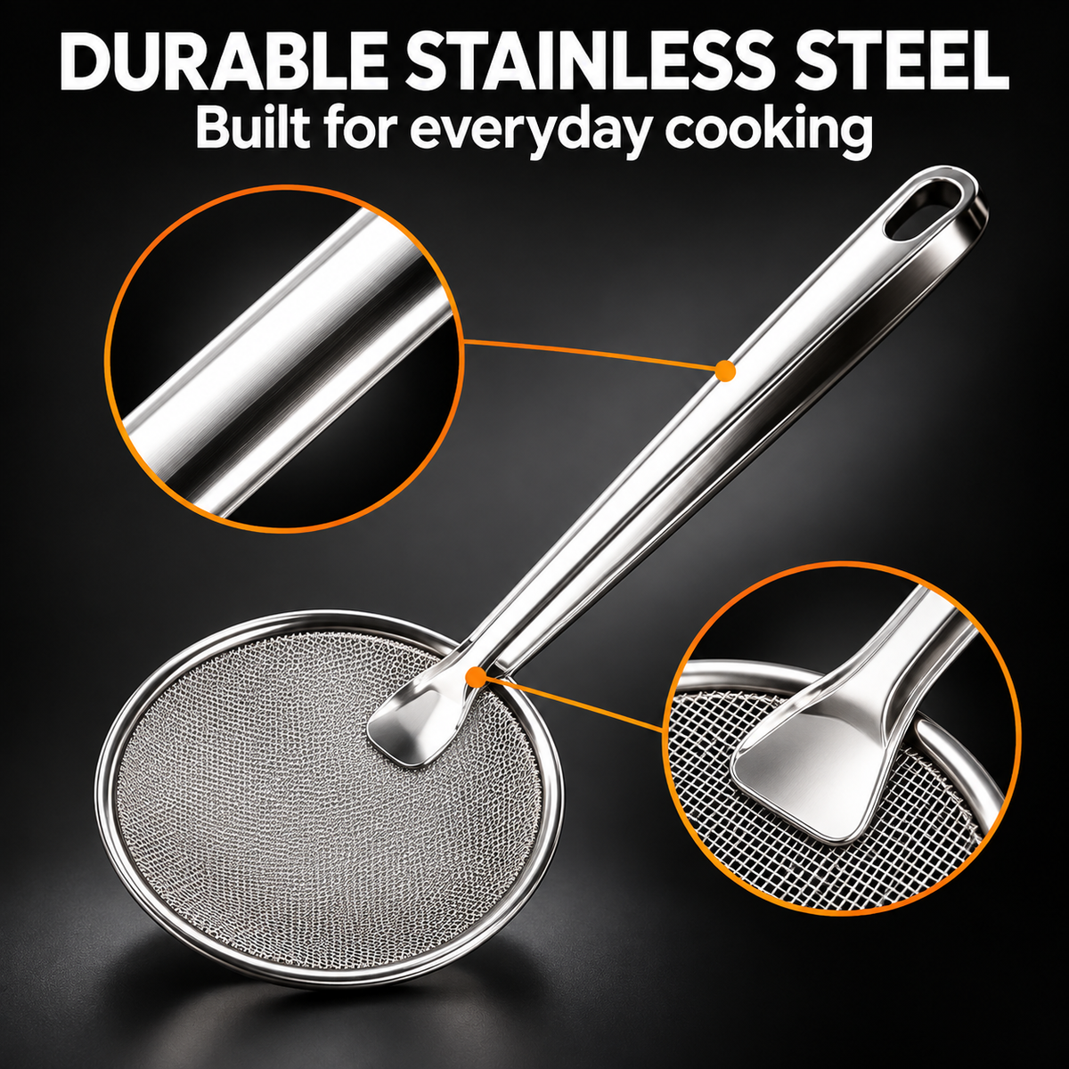 2-in-1 Stainless Steel Strainer Tongs