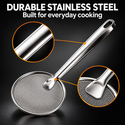 2-in-1 Stainless Steel Strainer Tongs