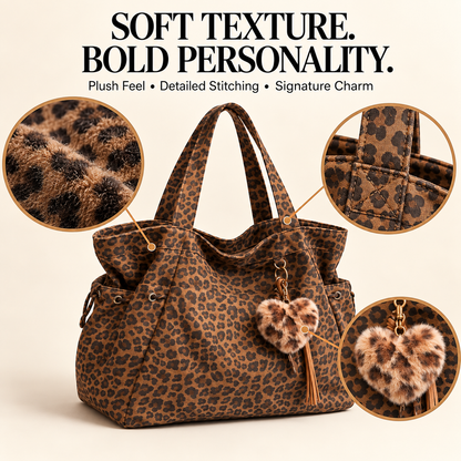 Leopard Print Shoulder Bag – Spacious Everyday Crossbody Tote