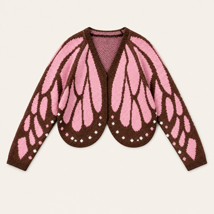 Women's Butterfly Wing Knit Cardigan – Elegant Batwing Sleeve Design