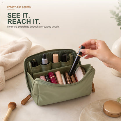 Wide-Open Travel Makeup Bag