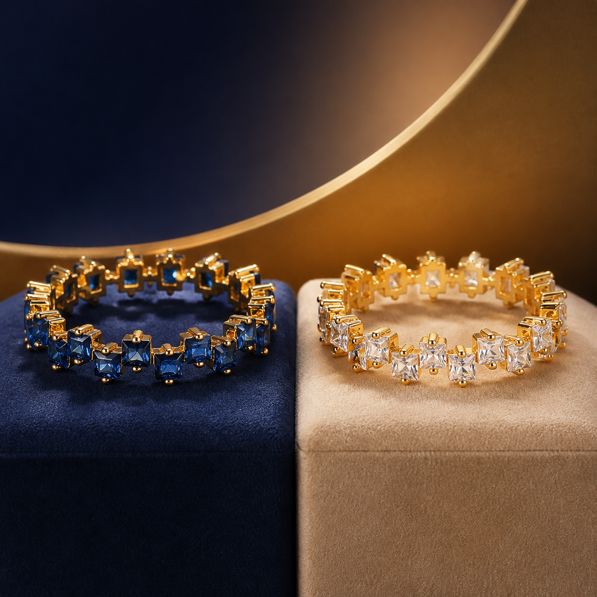 Square-Cut Stone Eternity Ring