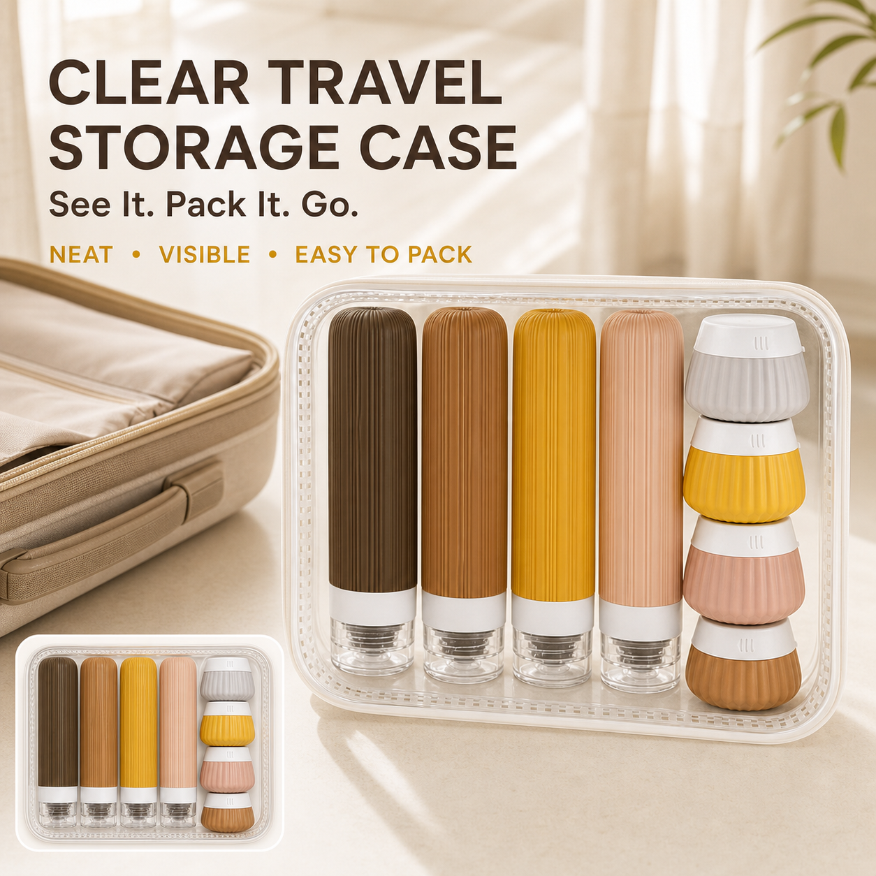 4/8-Piece Silicone Travel Bottle Set
