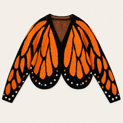 Women's Butterfly Wing Knit Cardigan – Elegant Batwing Sleeve Design