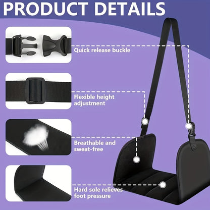 ✈️ Elevate Your Flight Comfort | Ergonomic Memory Foam Airplane Footrest, Portable Hanging Foot Hammock with Adjustable Strap for Flights & Office ✨
