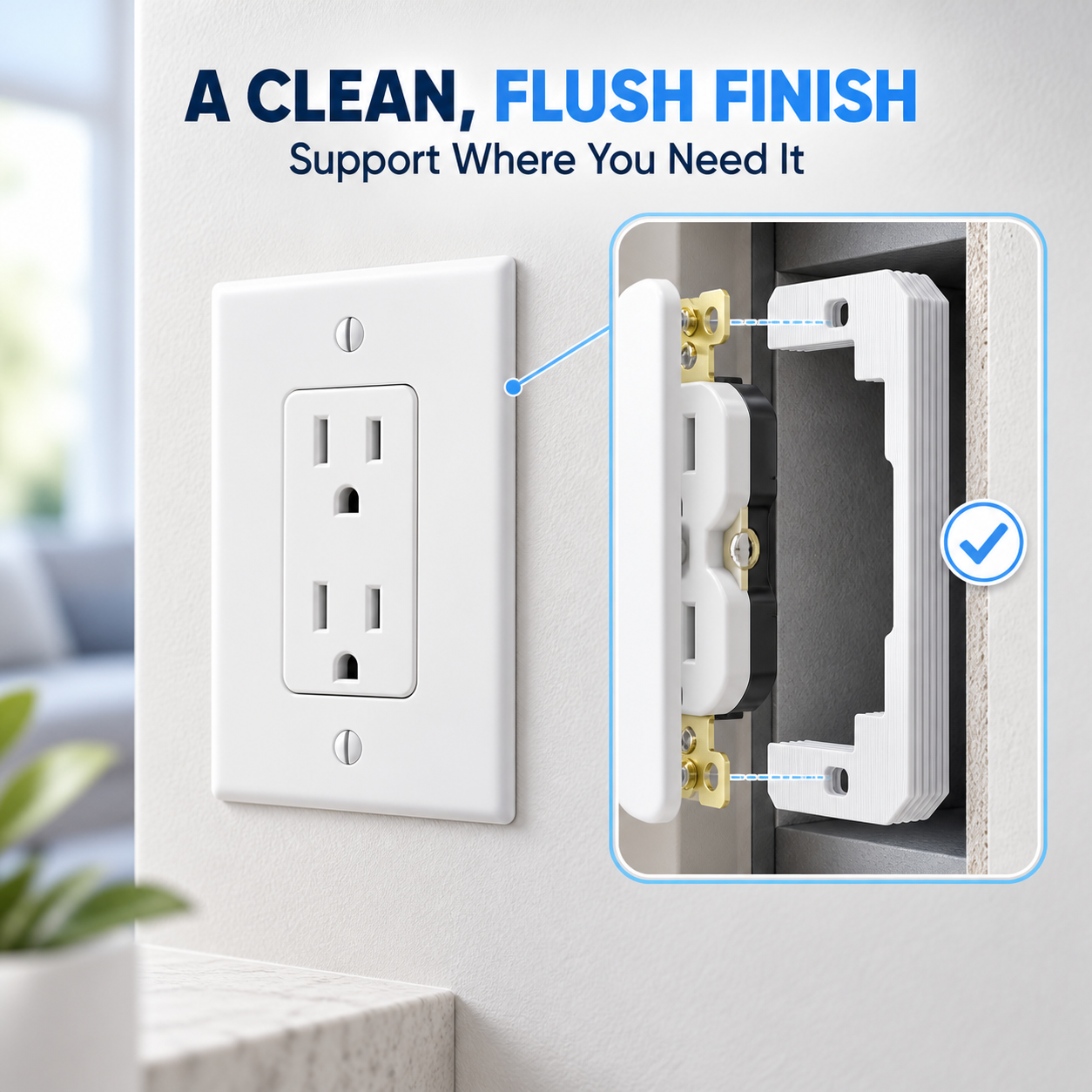 Metal Outlet Spacers – Flush Fit Wall Plate Leveling Plates