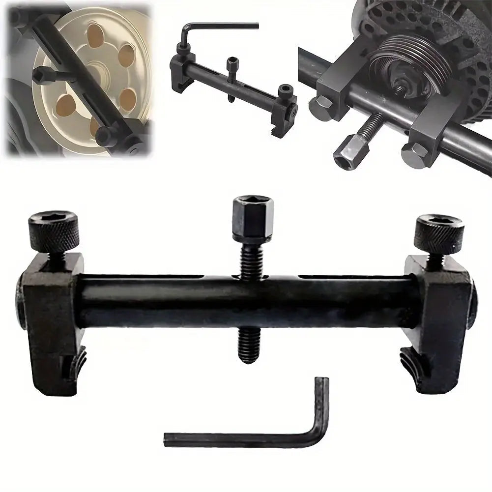 🔧 Master Your Repair | Adjustable Crankshaft & Power Steering Pump Pulley Removal Tool Set with Ratchet Wrench 🚗