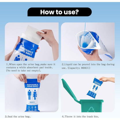 🚗 Traffic Jam Life-Saver | 12/24 Pcs Disposable Emergency Urine Bags (800ml), Portable Polymer Solidifying Vomit & Hygiene Bags for Camping & Travel ✨