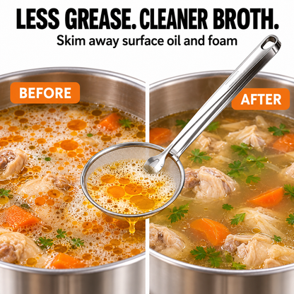 2-in-1 Stainless Steel Strainer Tongs