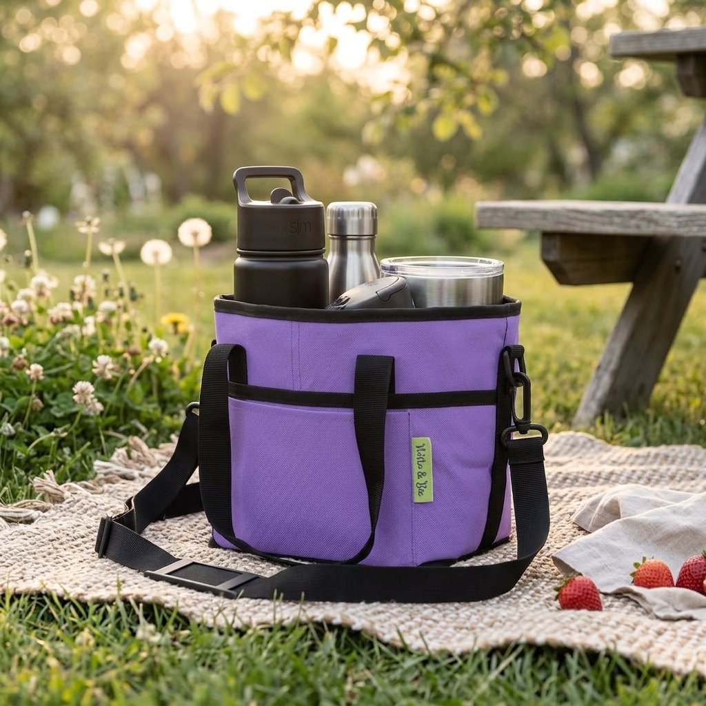 🥤❄️Family Size 4 Compartment Drink Bag, Multiple Tumbler Carrier Caddy