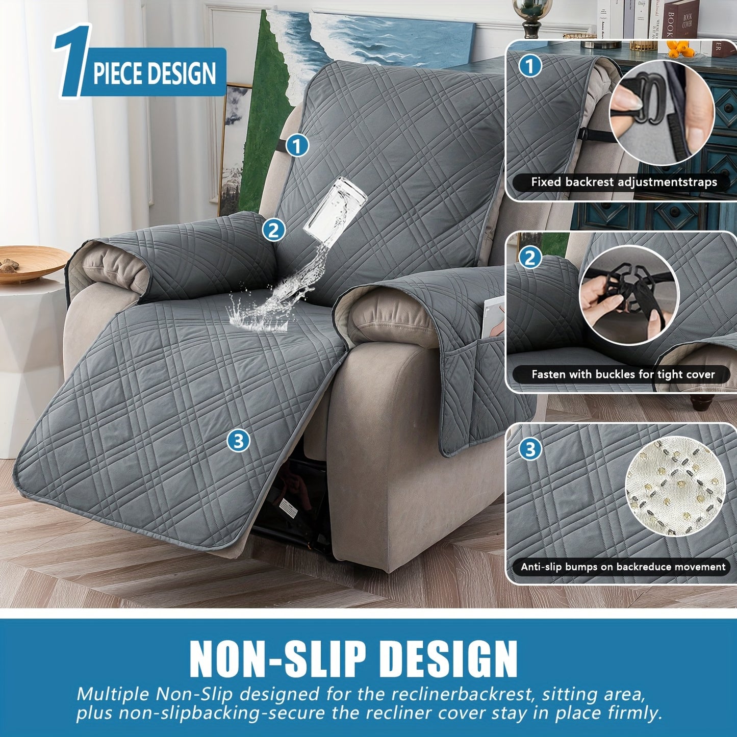 🛋️ Zero Spills, Zero Scratches: Protect Your Expensive Recliner with the 100% Waterproof, Non-Slip Shield! 🐾🍷
