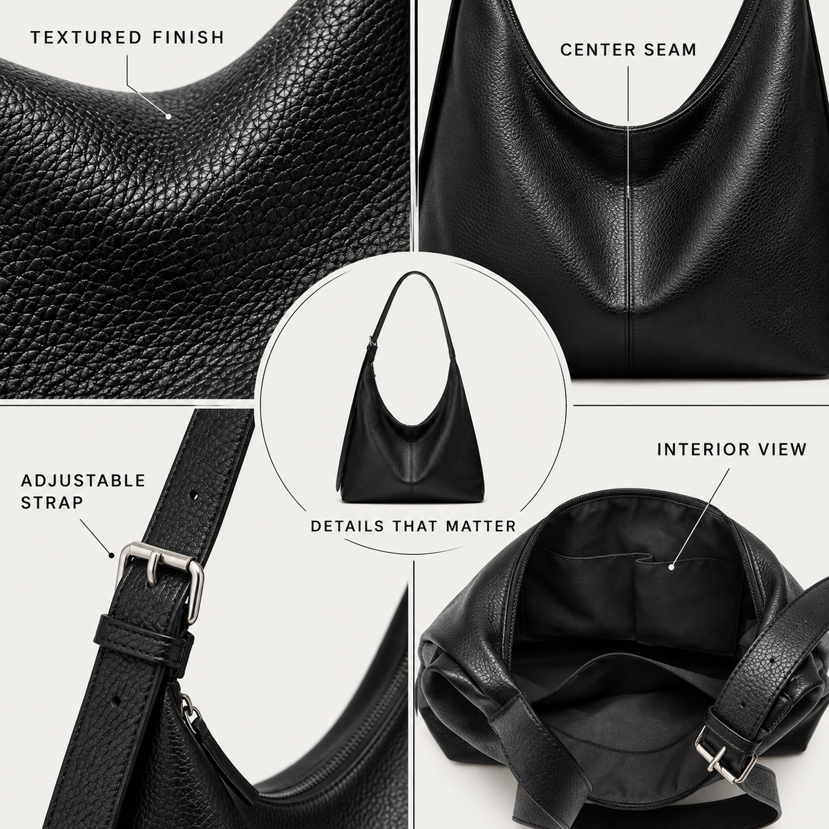 Women’s PU Leather Shoulder Bag – Spacious Everyday Crossbody Purse