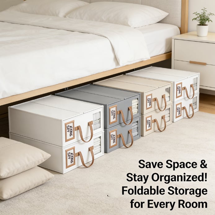 🛏️✨Foldable Sheet Storage Set – Keep Your Bedding Organized and Neat