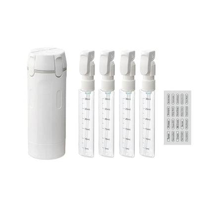 ✈️ Declutter Your Luggage | 4-in-1 Leakproof Travel Dispenser Bottle Set & 360° Rotary Toiletry Lotion Organizer 🧴