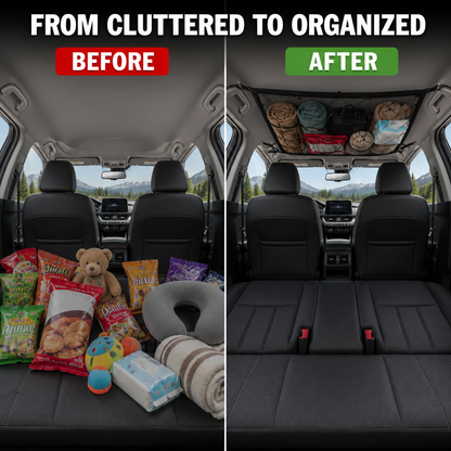 🚗 Car Ceiling Cargo Net | Hidden Roof Storage Organizer