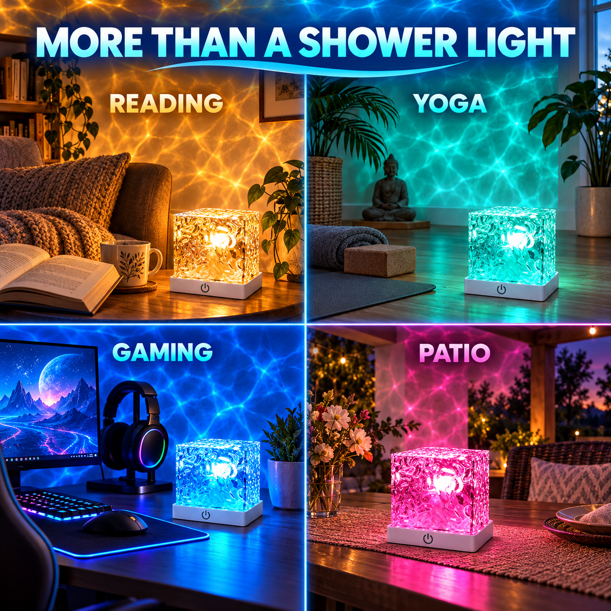 Ocean wave projector for reading yoga gaming and patio