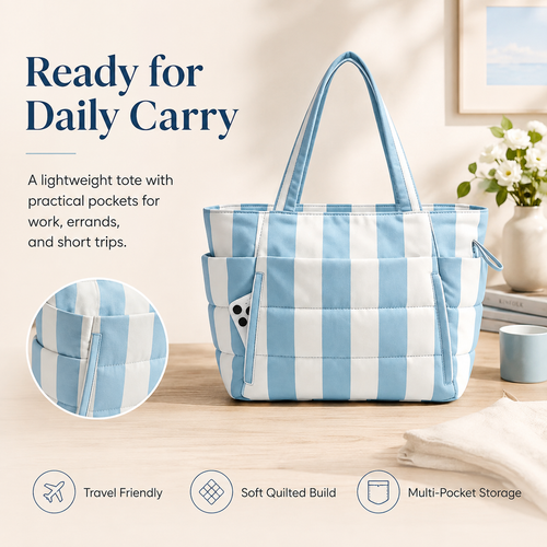 ✨Quilted Multi-Compartment Travel Tote 👜✈️