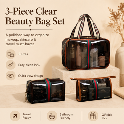 👜 3-Piece Vintage Vanity Bag Set ✨✈️