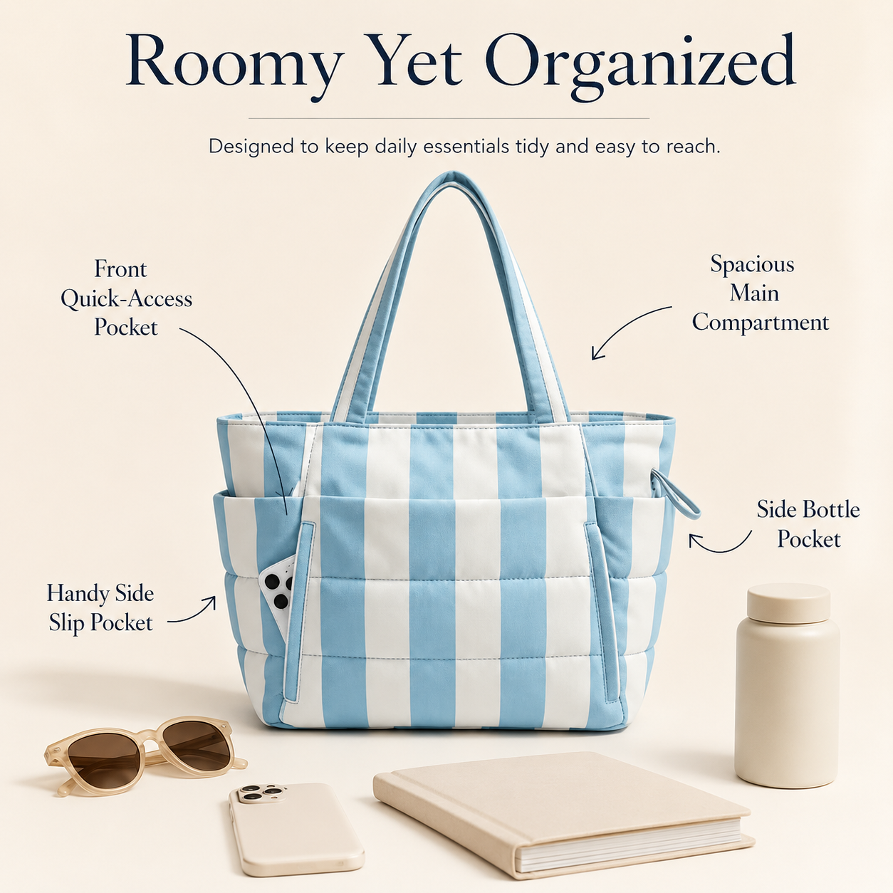 ✨Quilted Multi-Compartment Travel Tote 👜✈️