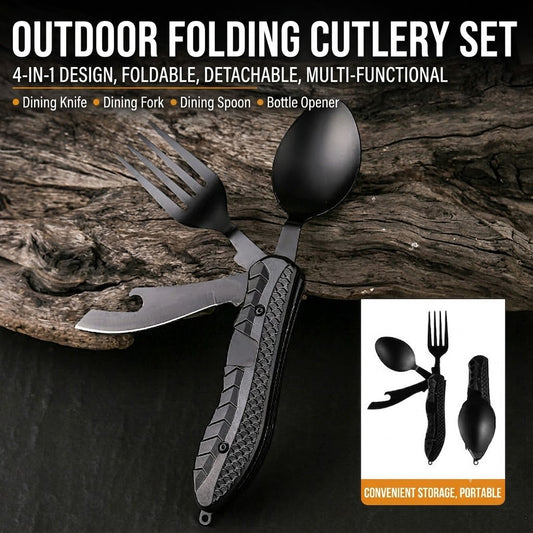 🥄 4-in-1 Folding Camping Utensil Set 🏕️