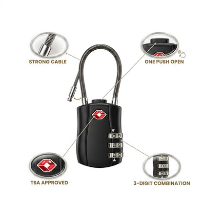🔒 TSA-Approved 3-Digit Luggage Lock ✈️