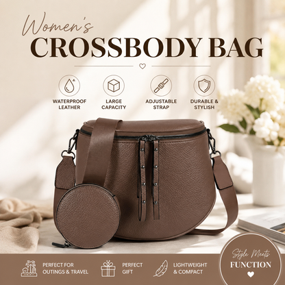 👜 Women's Leather Crossbody Bag | Waterproof, Spacious & Stylish ✨